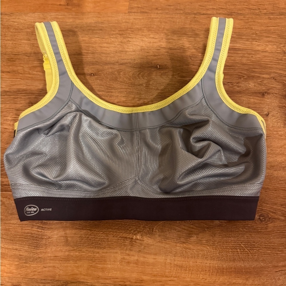 Anita silver gray and yellow sports bra​​​​